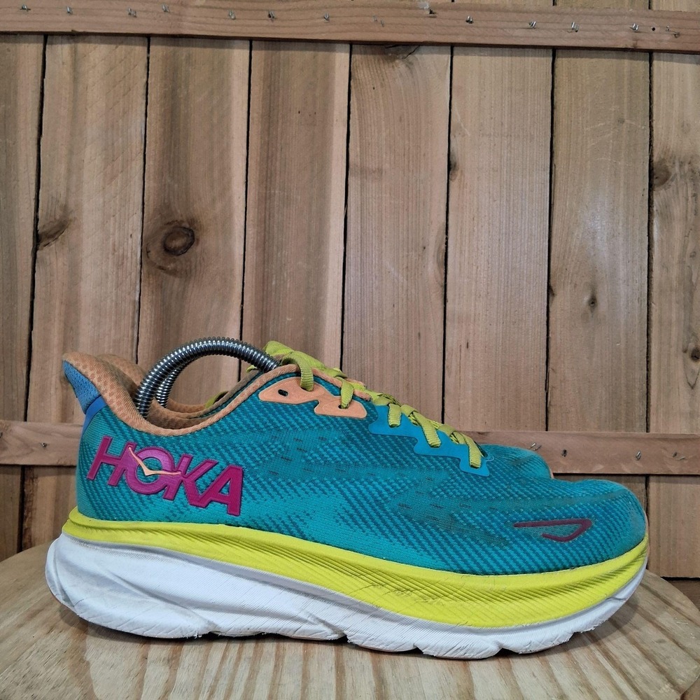 Hoka One One Clifton 9 Shoes Womens 9.5 Teal Mesh Running Sneakers 1127896 CEPR - Picture 3 of 10